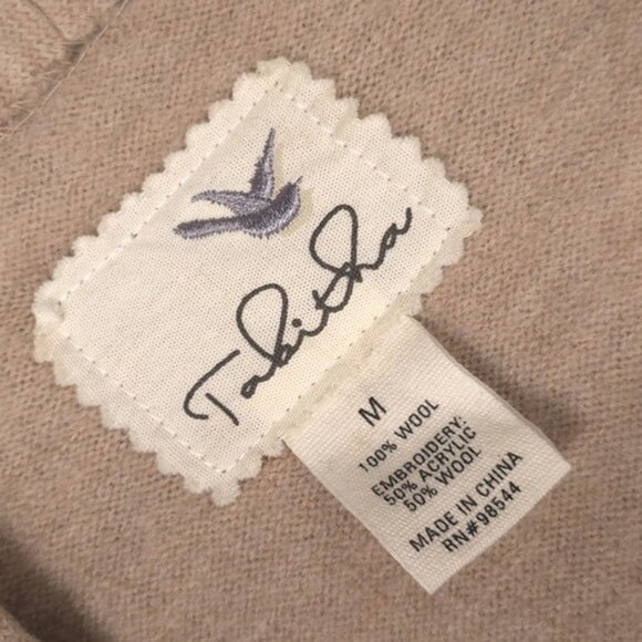 Anthropologie TABITHA Women’s 100% WOOL Rising Snowdrop Cardigan Sweater MEDIUM - Picture 5 of 10